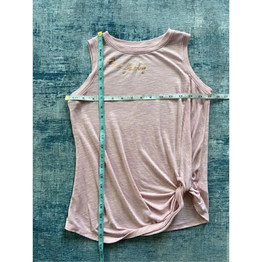 Justice Active Pink Live Freely Twist Front Tank Top Girls 12